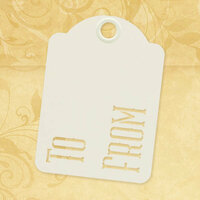 Graphic 45 - Staples Collection - Stencil-Cut Gift Tags - ATC - To and From - Ivory