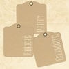 Graphic 45 - Staples Collection - Square Stencil-Cut Gift Tags - Cheers, Party, Celebrate - Kraft