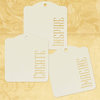 Graphic 45 - Staples Collection - Square Stencil-Cut Gift Tags - Inspire, Create, Imagine - Ivory