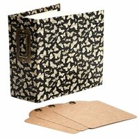 Graphic 45 - Staples Collection - Square Tag and Pocket Album - Black Butterfly