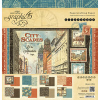 Graphic 45 - Cityscapes Collection - 12 x 12 Paper Pad