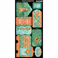 Graphic 45 - Voyage Beneath the Sea Collection - Cardstock Tags and Pockets