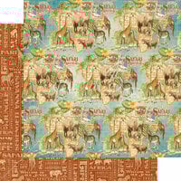 Graphic 45 - Safari Adventure Collection - 12 x 12 Double Sided Paper - Creatures Great and Small