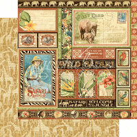 Graphic 45 - Safari Adventure Collection - 12 x 12 Double Sided Paper - Amazing Africa