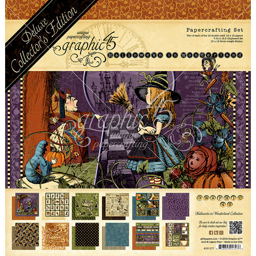 Graphic 45 - Halloween in Wonderland Collection - 12 x 12 Papercrafting Set