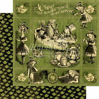 Graphic 45 - Halloween in Wonderland Collection - 12 x 12 Double Sided Paper - Alice's Tea Party