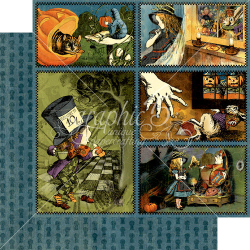 Graphic 45 - Halloween in Wonderland Collection - 12 x 12 Double Sided Paper - Through the Looking Glass