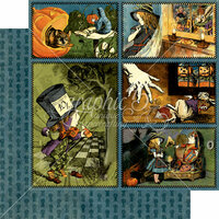 Graphic 45 - Halloween in Wonderland Collection - 12 x 12 Double Sided Paper - Through the Looking Glass