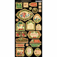 Graphic 45 - St Nicholas Collection - Christmas - Die Cut Chipboard Tags - One