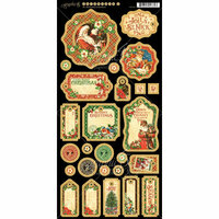 Graphic 45 - St Nicholas Collection - Christmas - Die Cut Chipboard Tags - Two