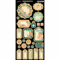 Graphic 45 - Cafe Parisian Collection - Die Cut Chipboard Tags - Two