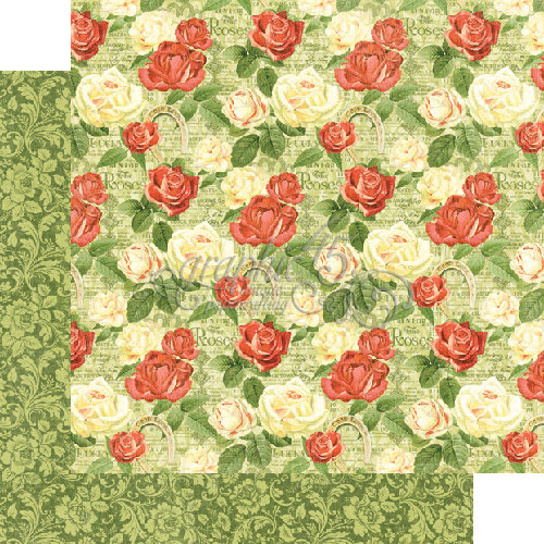 Graphic 45 - Off to the Races Collection - 12 x 12 Double Sided Paper - Run for the Roses