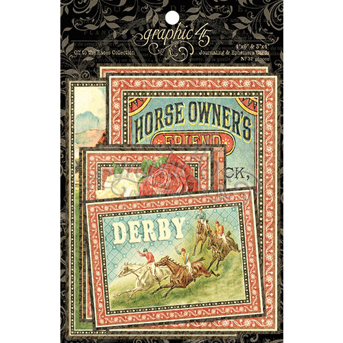 Graphic 45 - Off to the Races Collection - Ephemera Cards