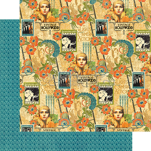 Graphic 45 - Vintage Hollywood Collection - 12 x 12 Double Sided Paper - Dazzling Diva