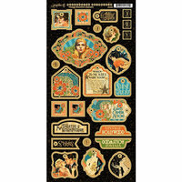 Graphic 45 - Vintage Hollywood Collection - Die Cut Chipboard Tags - One