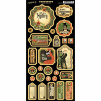 Graphic 45 - Master Detective Collection - Die Cut Chipboard Tags