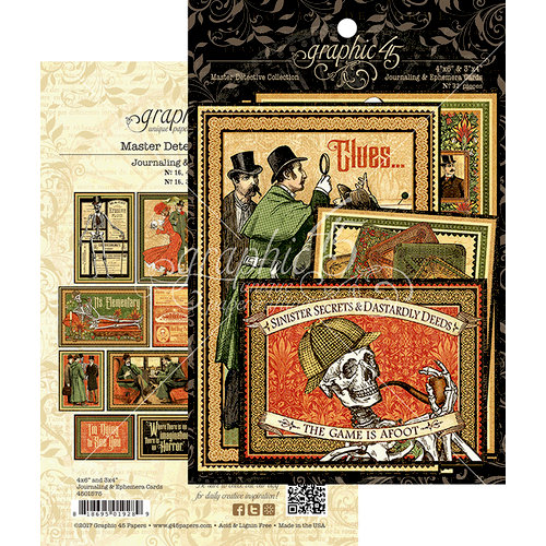 Graphic 45 - Master Detective Collection - Ephemera Cards