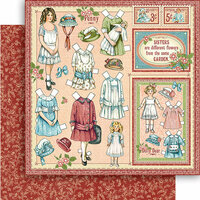 Graphic 45 - Penny's Paper Doll Family Collection - 12 x 12 Double Sided Paper - Sweet Sister