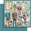 Graphic 45 - Penny's Paper Doll Family Collection - 12 x 12 Double Sided Paper - Fathers and Sons