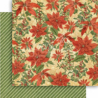 Graphic 45 - Winter Wonderland Collection - Christmas - 12 x 12 Double Sided Paper - Pretty Poinsettia