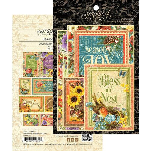 Graphic 45 - Seasons Collection - Ephemera and Journaling Cards