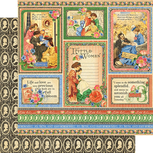 Graphic 45 - Little Women Collection - 12 x 12 Double Sided Paper - Something Splendid