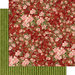 Graphic 45 - Floral Shoppe Collection - 12 x 12 Double Sided Paper - Burgundy Blossoms