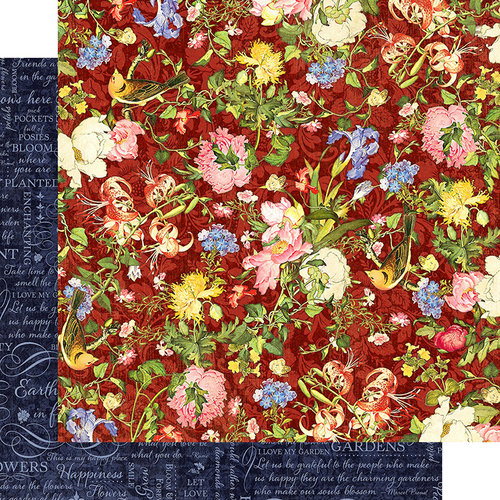 Graphic 45 - Floral Shoppe Collection - 12 x 12 Double Sided Paper - Scarlet Serenity