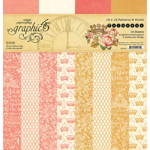 Graphic 45 - Princess Collection - 12 x 12 Patterns and Solids Paper Pad