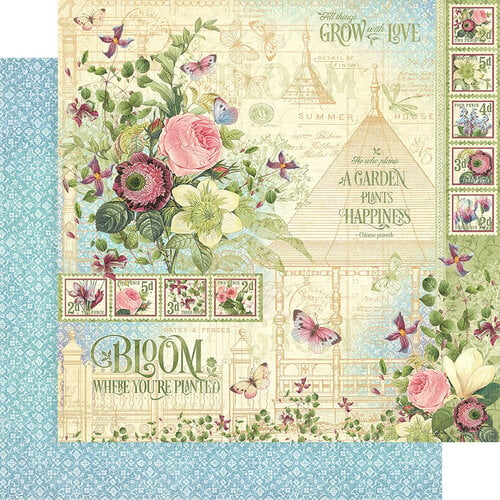 Graphic 45 - Bloom Collection - 12 x 12 Double Sided Paper - Bloom