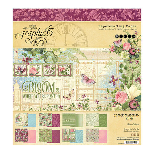  Graphic 45 - Bloom Collection - 8 x 8 Paper Pad