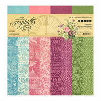 Graphic 45 - Bloom Collection - 12 x 12 Patterns and Solids Paper Pad