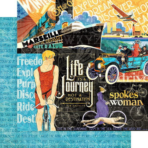 Graphic 45 - Life's A Journey Collection - 12 x 12 Double Sided Paper - Life's a Journey