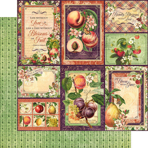 Graphic 45 - Fruit and Flora Collection - 12 x 12 Double Sided Paper - Orchard Fresh