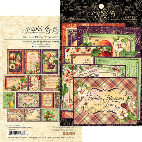 Graphic 45 - Fruit and Flora Collection - Journaling Cards