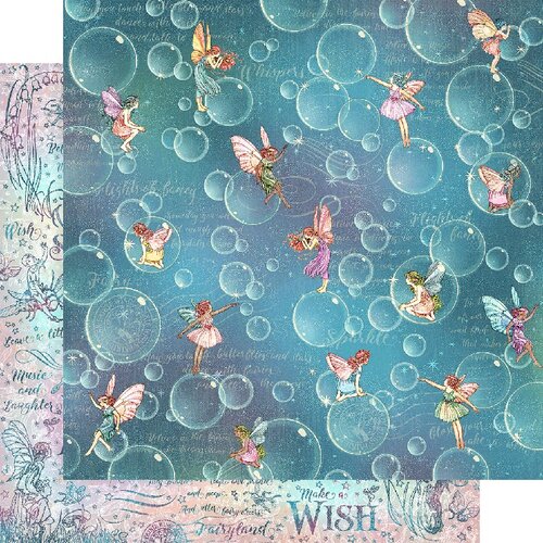 Graphic 45 - Fairie Wings Collection - 12 x 12 Double Sided Paper - Blowing Bubbles