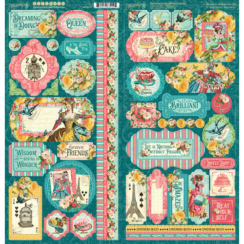 Graphic 45 - Ephemera Queen Collection - Cardstock Stickers