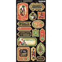 Graphic 45 - Christmas Time Collection - Chipboard Embellishments