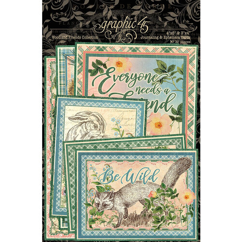 Graphic 45 - Woodland Friends Collection - Journaling Cards