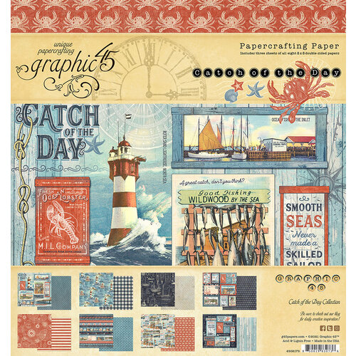 Graphic 45 - Catch Of The Day Collection - 8 x 8 Paper Pad
