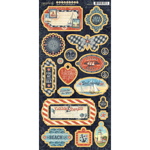 Graphic 45 - Catch Of The Day Collection - Chipboard Embellishments