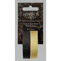 Graphic 45 - Staples Embellishments Collection - Washi Tape - Black and Gold Glitter