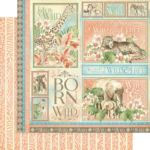 Graphic 45 - Wild and Free Collection - 12 x 12 Double Sided Paper - Born to be Wild