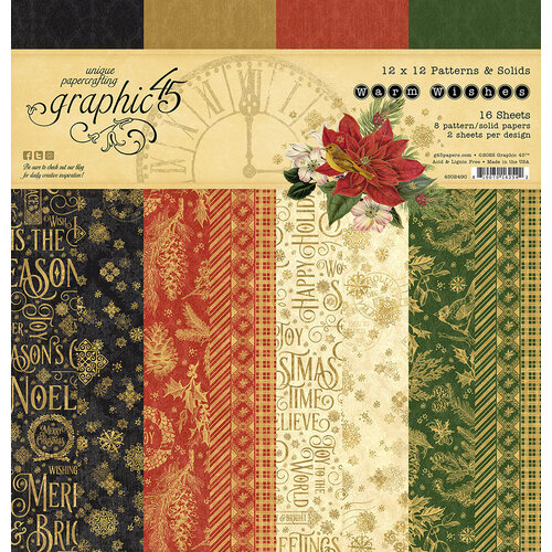 Graphic 45 - Warm Wishes Collection - 12 x 12 Patterns and Solids Paper Pack