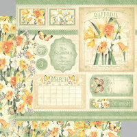 Graphic 45 - Flower Market Collection - 12 x 12 Double Sided Paper - March