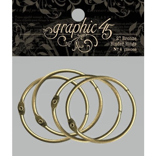 Graphic 45 - Staples Collection - 2 Inch Binder Rings - Bronze