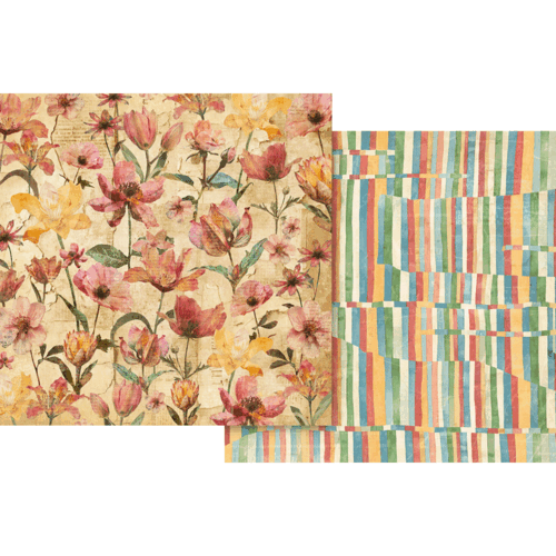 Graphic 45 - Journaling Through Time Collection - 12 x 12 Double Sided Paper - Wild Flowers