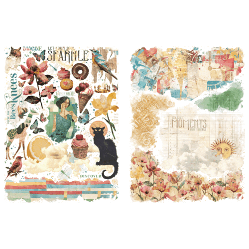 Graphic 45 - Journaling Through Time Collection - Rub-On Transfers