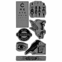 Graphic 45 - Hampton Art - Olde Curiosity Shoppe Collection - Cling Mounted Rubber Stamps - Olde Curiosity Shoppe One