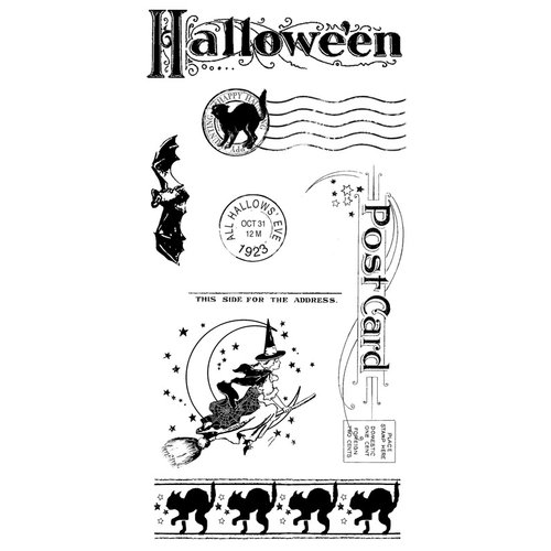 Graphic 45 - Hampton Art - Happy Haunting Collection - Halloween - Cling Mounted Rubber Stamps - Happy Haunting Three